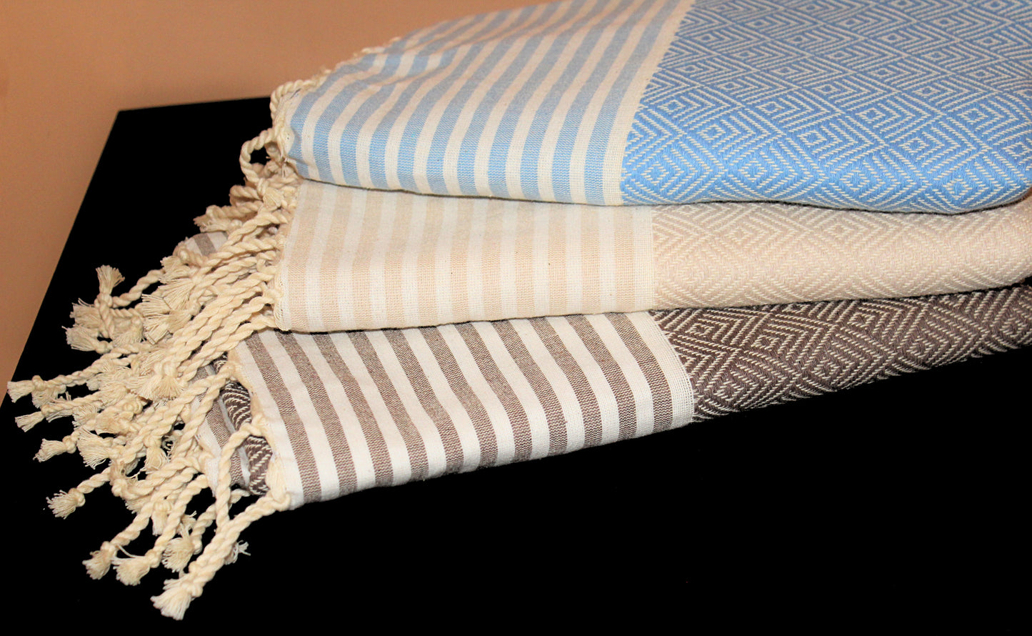 Fouta Coton Jacquard – Élégance & Confort