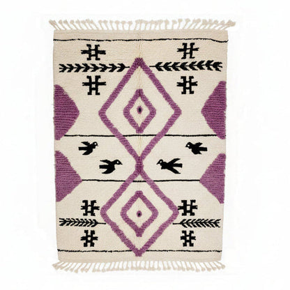 Tapis Kilim Berbère en Laine 2 m x 1.5 m – Motifs à Reliefs Caniche