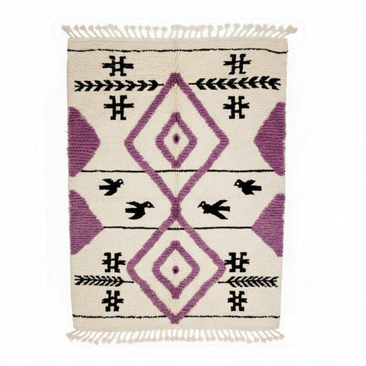 Tapis Kilim Berbère en Laine 2 m x 1.5 m – Motifs à Reliefs Caniche