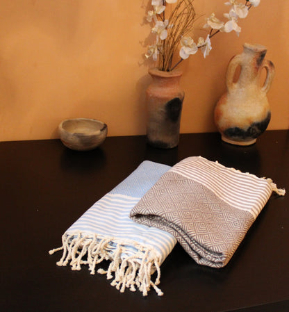 Fouta Coton Jacquard – Élégance & Confort