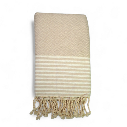 Fouta Coton Jacquard – Élégance & Confort