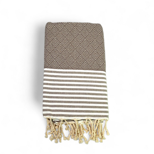 Fouta Coton Jacquard – Élégance & Confort