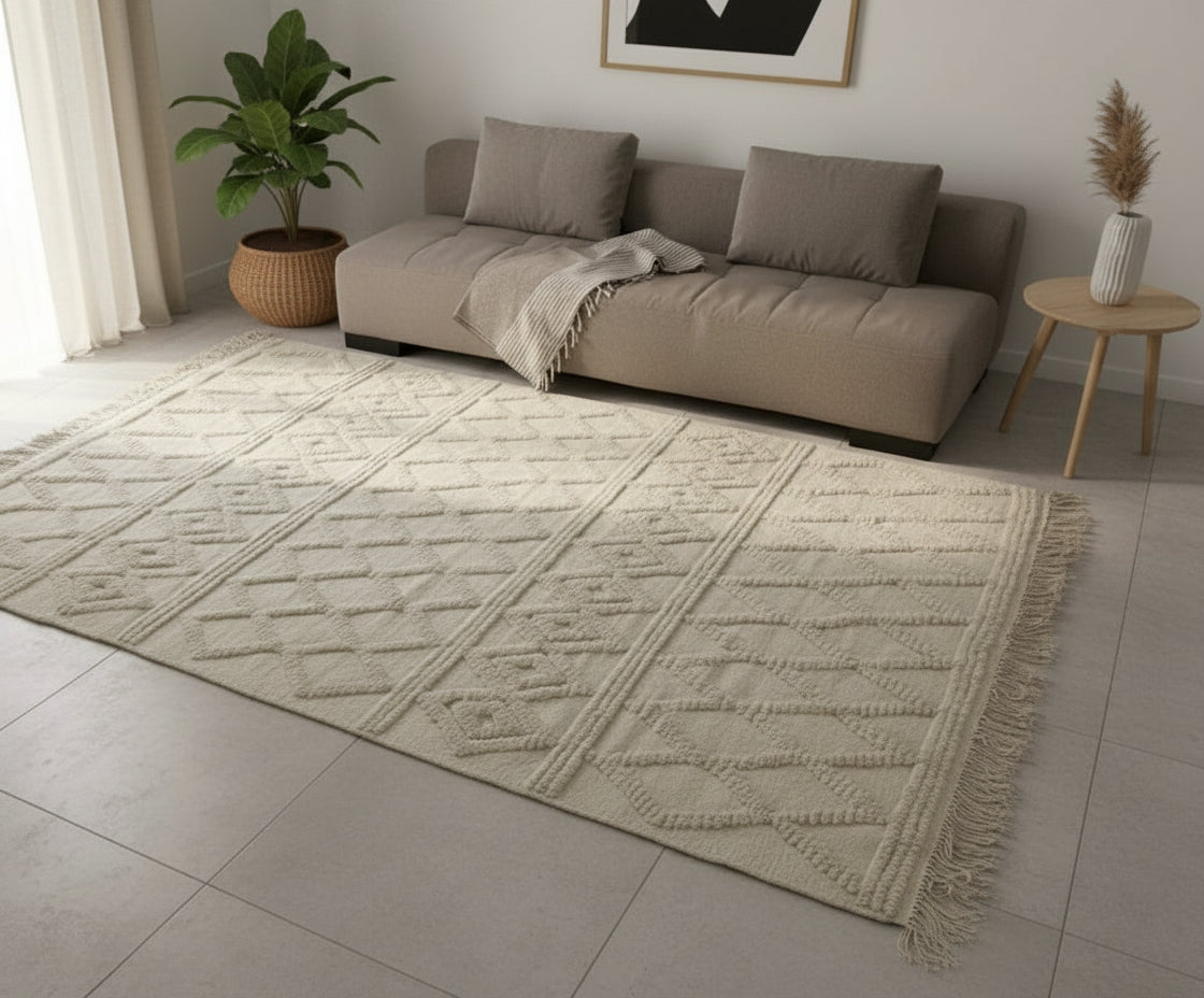 Tapis berbère en laine fait main 2,4m x 1,7m