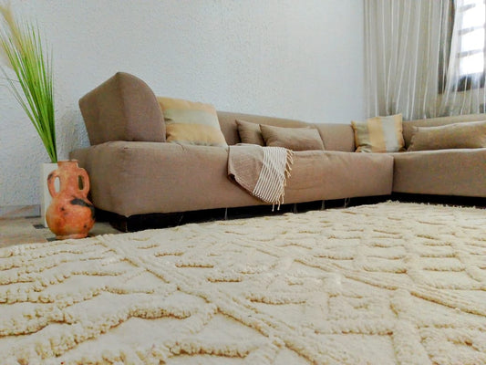 Tapis berbère en laine fait main – 2,4 m x 1,7 m