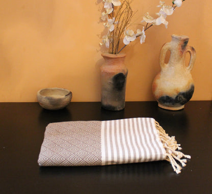 Fouta Coton Jacquard – Élégance & Confort