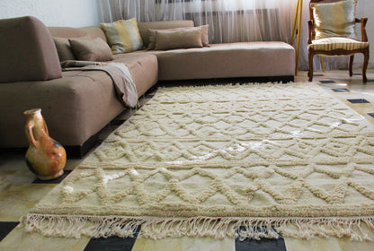 Tapis berbère en laine fait main – 2,4 m x 1,7 m