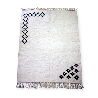 Tapis kilim berbère en laine fait main  2 m x 1,5 m